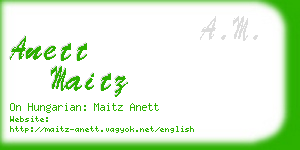 anett maitz business card